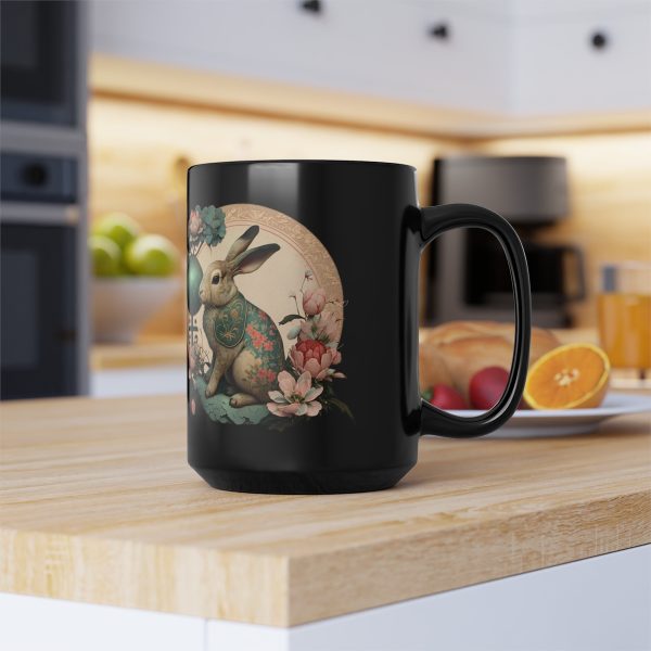 Black Aquarius Rabbit Mug - Image 2