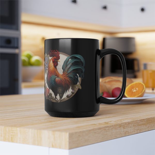 Black Aquarius Rooster Mug - Image 2