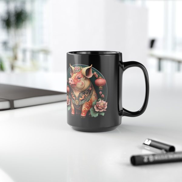 Black Taurus Pig Mug - Image 4