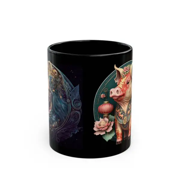 Black Virgo Pig Mug - Image 5