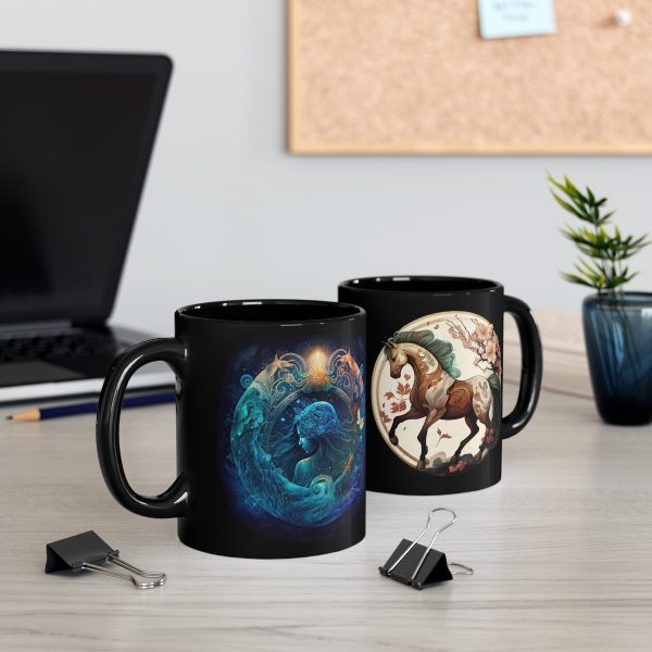 Black Aquarius Horse Mug - Image 9