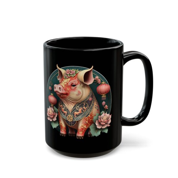 Black Sagittarius Pig Mug - Image 5
