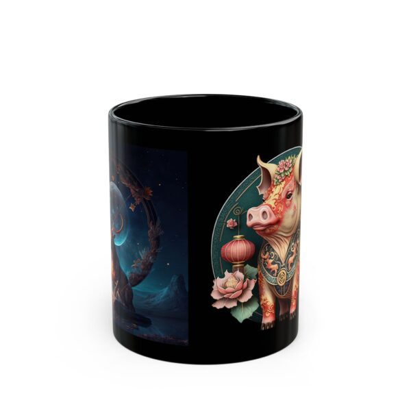 Black Sagittarius Pig Mug - Image 2