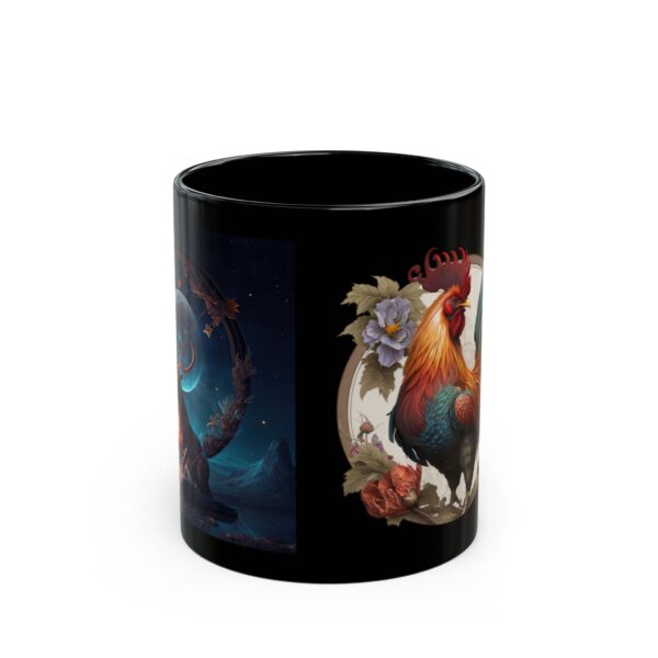 Black Sagittarius Rooster Mug - Image 2
